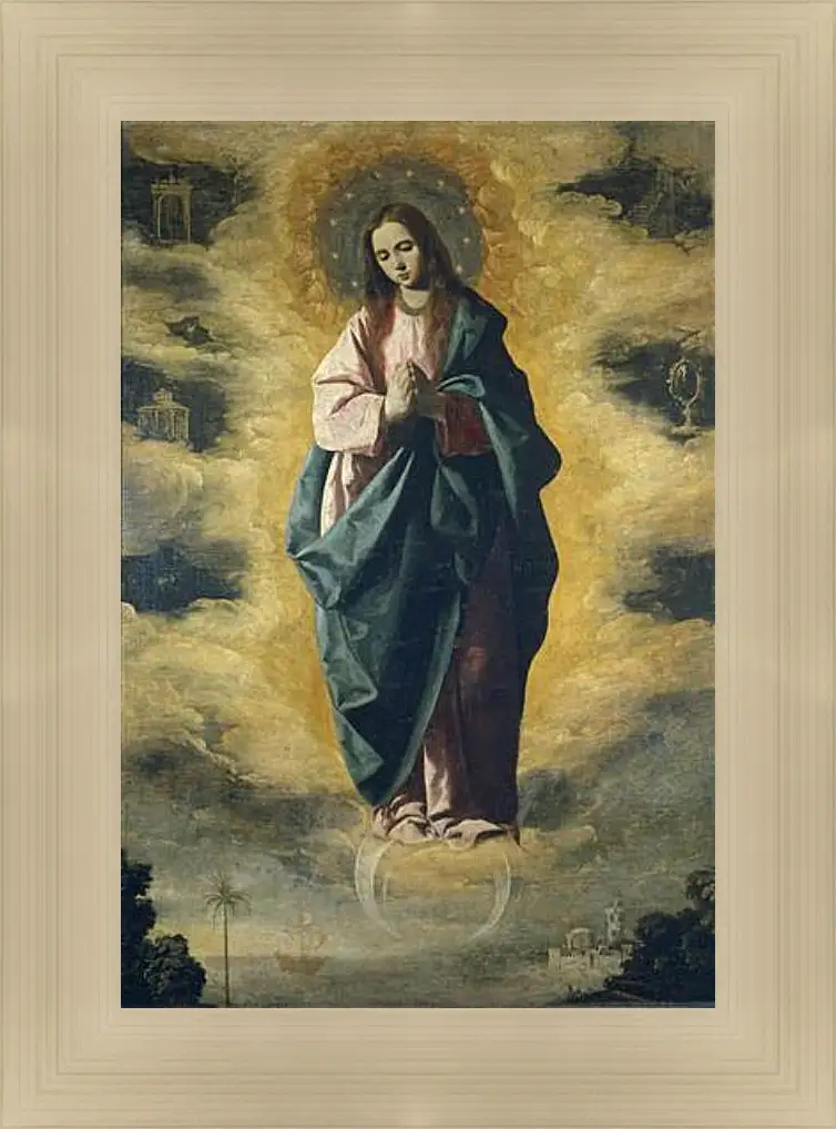 Картина в раме - The Immaculate Conception. Непорочное зачатие. Франсиско де Сурбаран