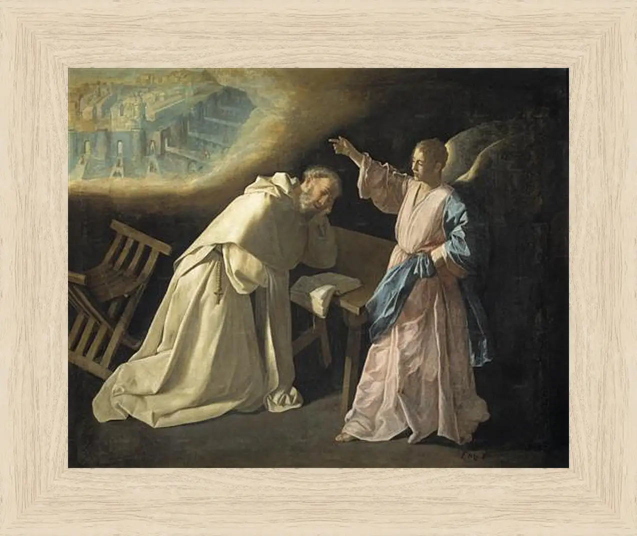 Картина в раме - Saint Peter Naloscos Vision. Видение святого Петра Ноласко. Франсиско де Сурбаран