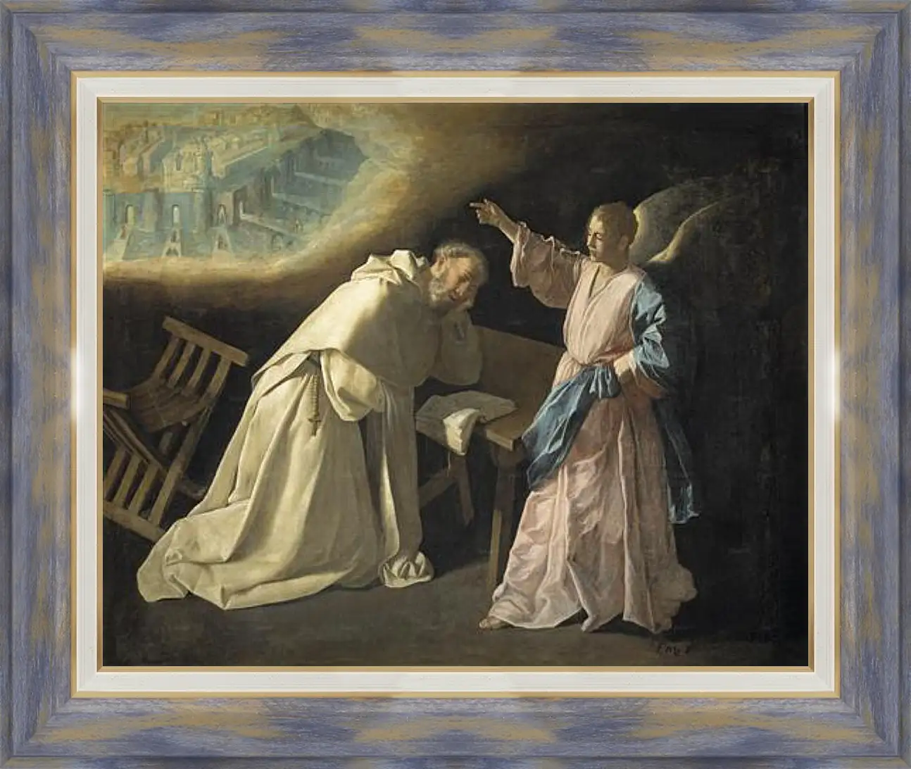 Картина в раме - Saint Peter Naloscos Vision. Видение святого Петра Ноласко. Франсиско де Сурбаран