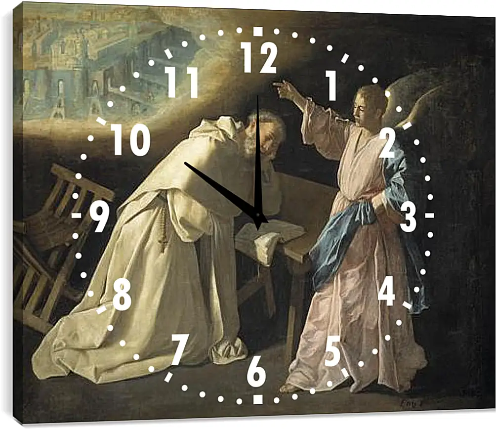 Часы картина - Saint Peter Naloscos Vision. Видение святого Петра Ноласко. Франсиско де Сурбаран