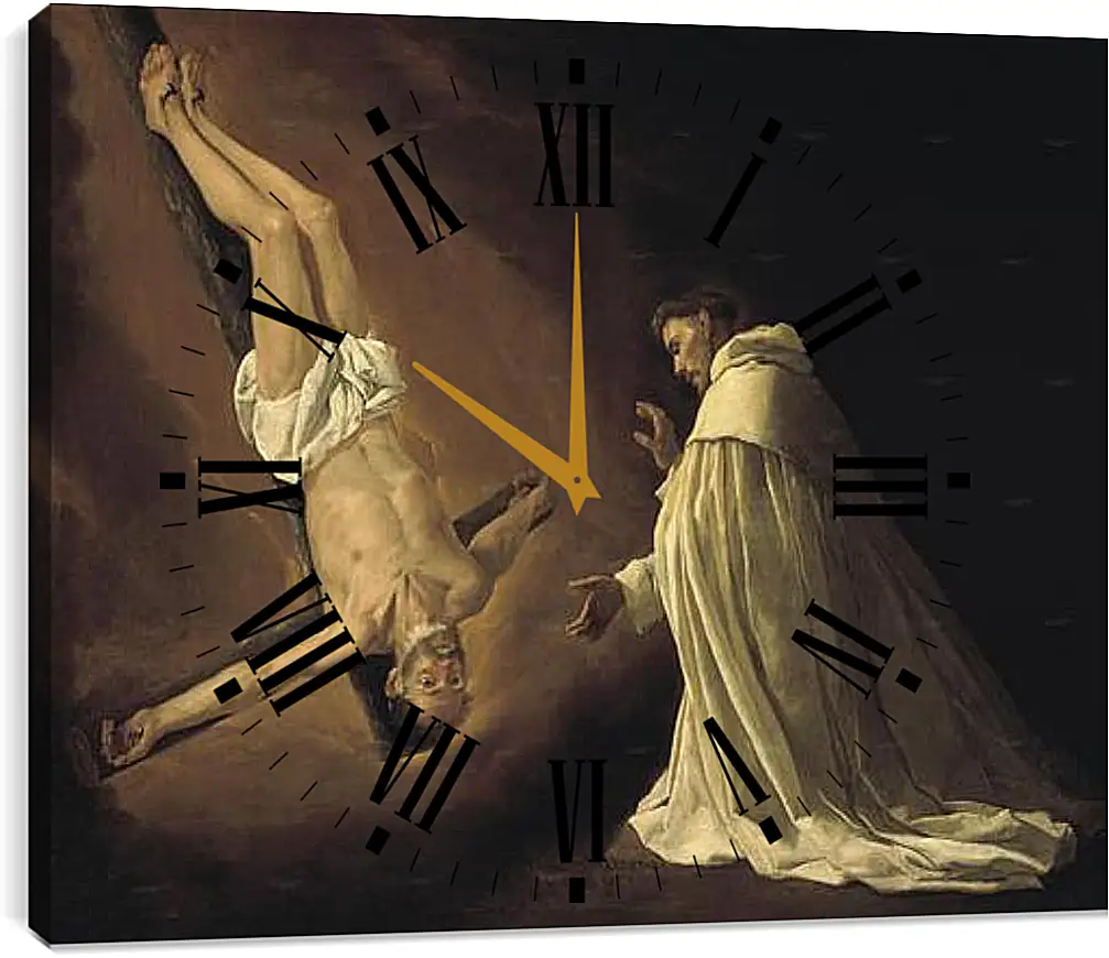 Часы картина - The Apostle Saint Peter appearing to Saint Peter Nalosco. Явление апостола Петра святому Петру Ноласко. Франсиско де Сурбаран