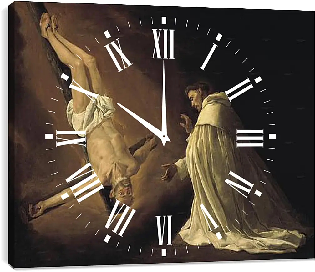 Часы картина - The Apostle Saint Peter appearing to Saint Peter Nalosco. Явление апостола Петра святому Петру Ноласко. Франсиско де Сурбаран