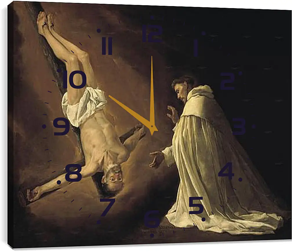 Часы картина - The Apostle Saint Peter appearing to Saint Peter Nalosco. Явление апостола Петра святому Петру Ноласко. Франсиско де Сурбаран