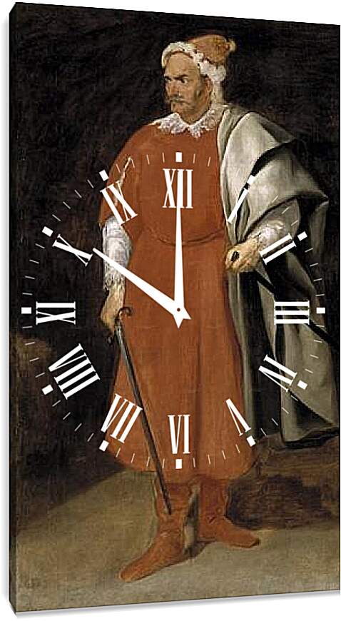 Часы картина - The Buffoon Redbeard Cristobal de Castaneda y Pernia. Диего Веласкес