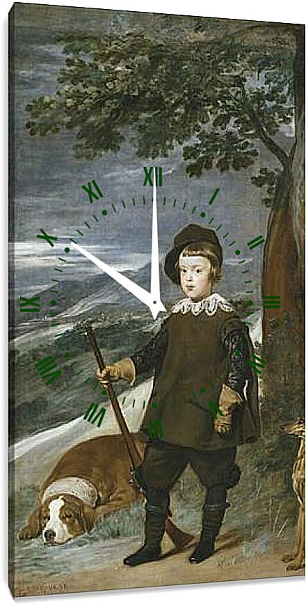 Часы картина - Prince Baltasar Carlos as a Hunter	. Диего Веласкес