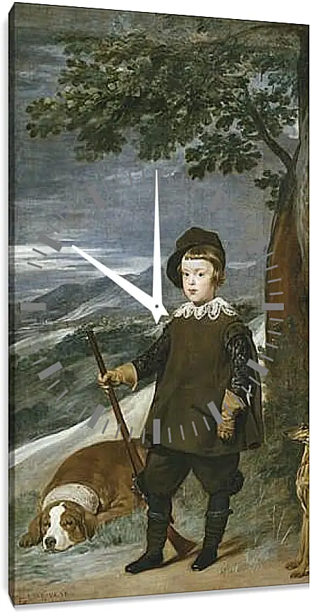 Часы картина - Prince Baltasar Carlos as a Hunter	. Диего Веласкес