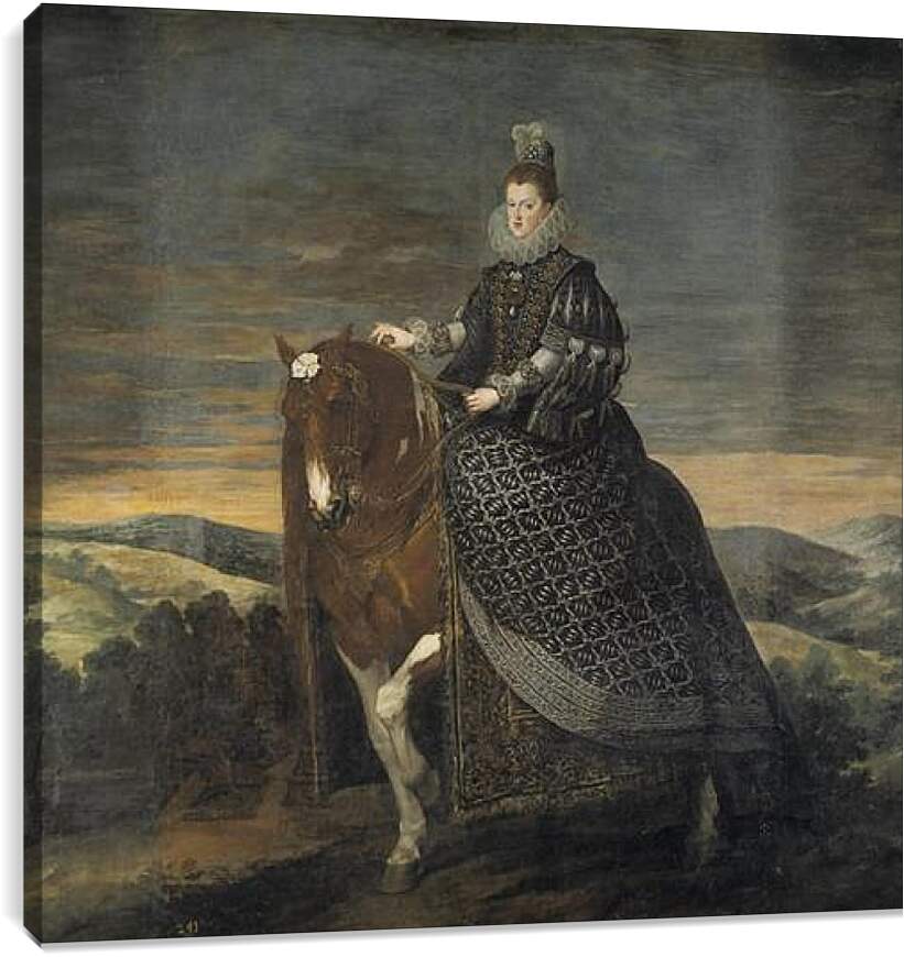 Постер и плакат - Queen Margarita de Austria wife of Felipe III. Диего Веласкес