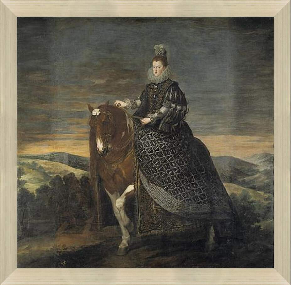 Картина в раме - Queen Margarita de Austria wife of Felipe III. Диего Веласкес
