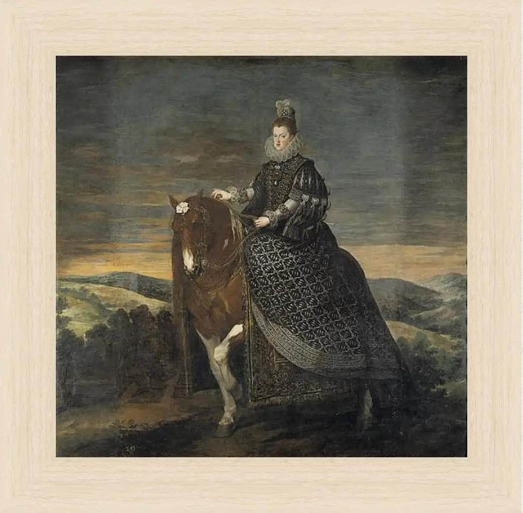 Картина в раме - Queen Margarita de Austria wife of Felipe III. Диего Веласкес