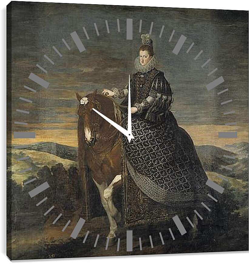 Часы картина - Queen Margarita de Austria wife of Felipe III. Диего Веласкес