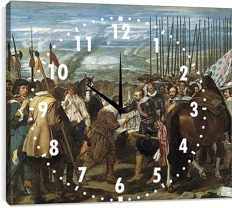 Часы картина - The Surrender of Breda or The Lances. Диего Веласкес