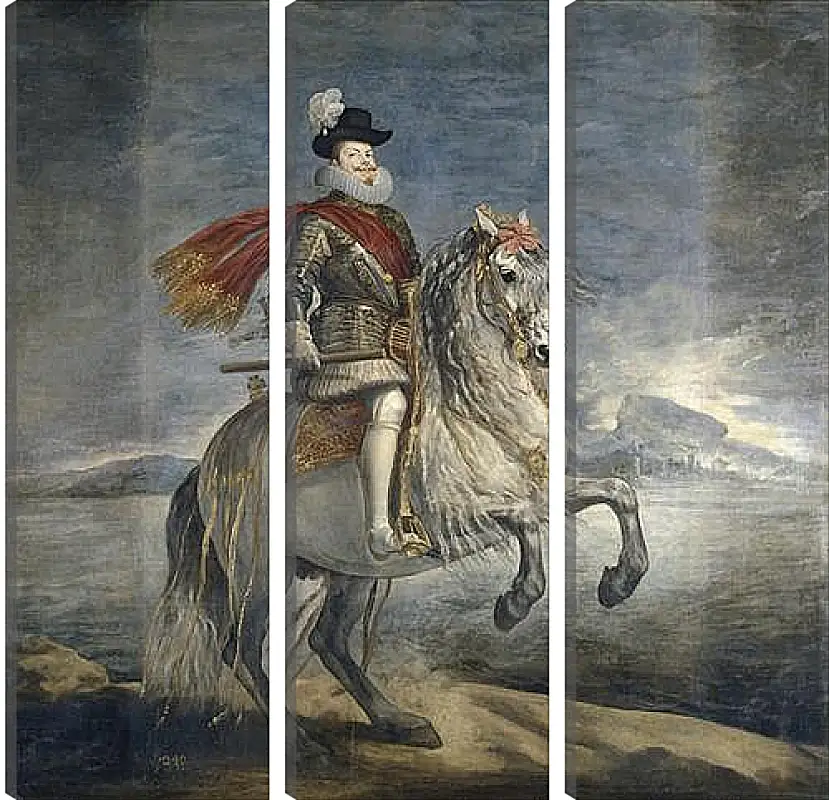 Модульная картина - Felipe III on Horseback. Диего Веласкес