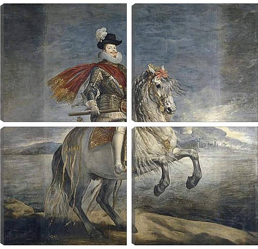 Модульная картина - Felipe III on Horseback. Диего Веласкес