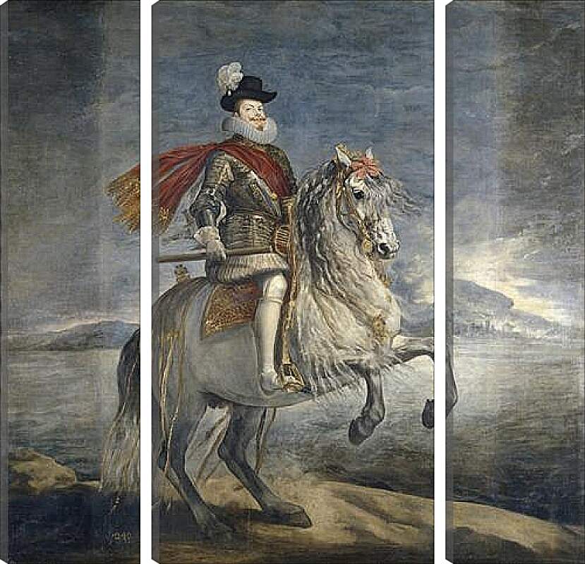 Модульная картина - Felipe III on Horseback. Диего Веласкес