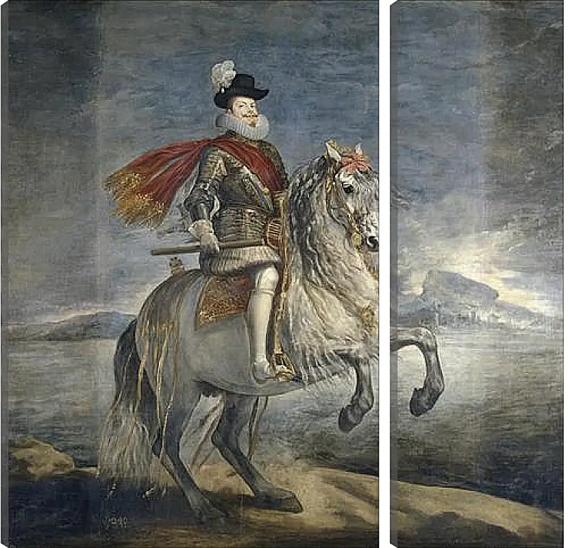 Модульная картина - Felipe III on Horseback. Диего Веласкес