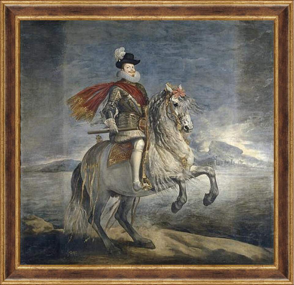 Картина в раме - Felipe III on Horseback. Диего Веласкес
