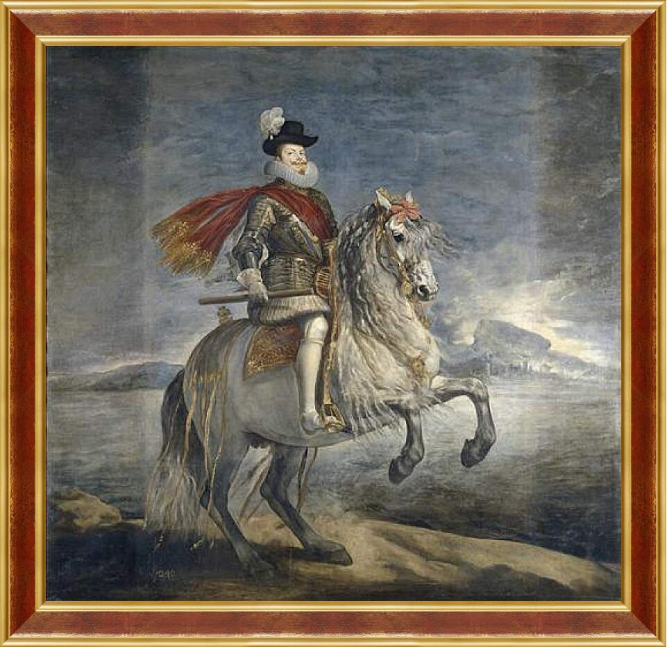 Картина в раме - Felipe III on Horseback. Диего Веласкес