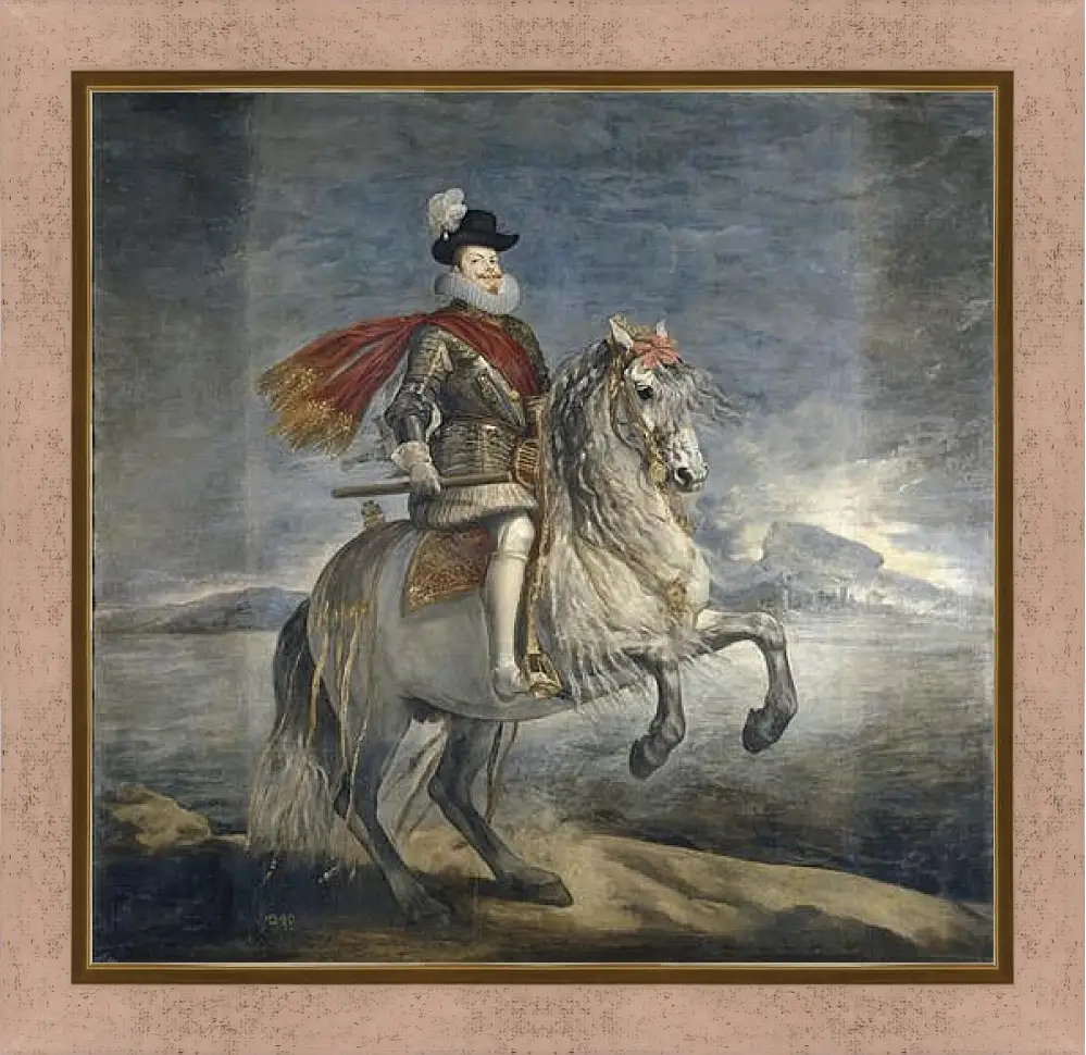 Картина в раме - Felipe III on Horseback. Диего Веласкес