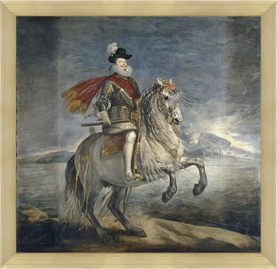 Картина в раме - Felipe III on Horseback. Диего Веласкес