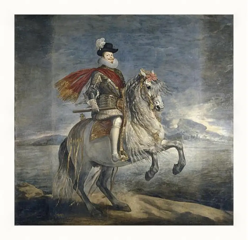 Картина в раме - Felipe III on Horseback. Диего Веласкес