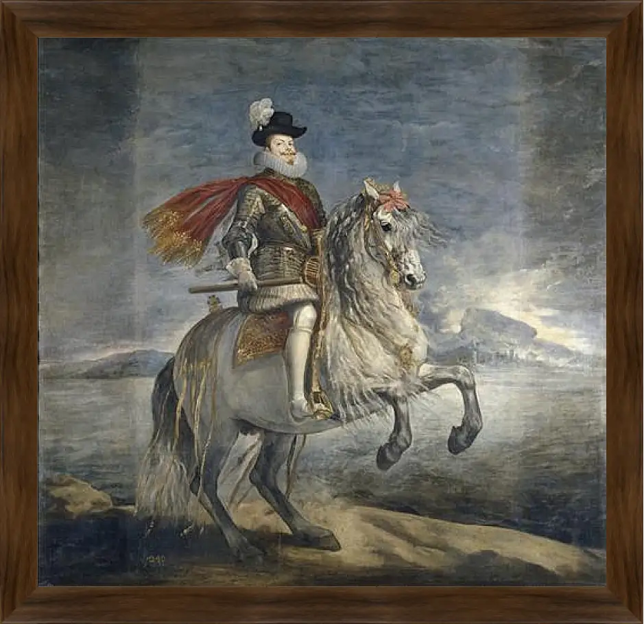 Картина в раме - Felipe III on Horseback. Диего Веласкес