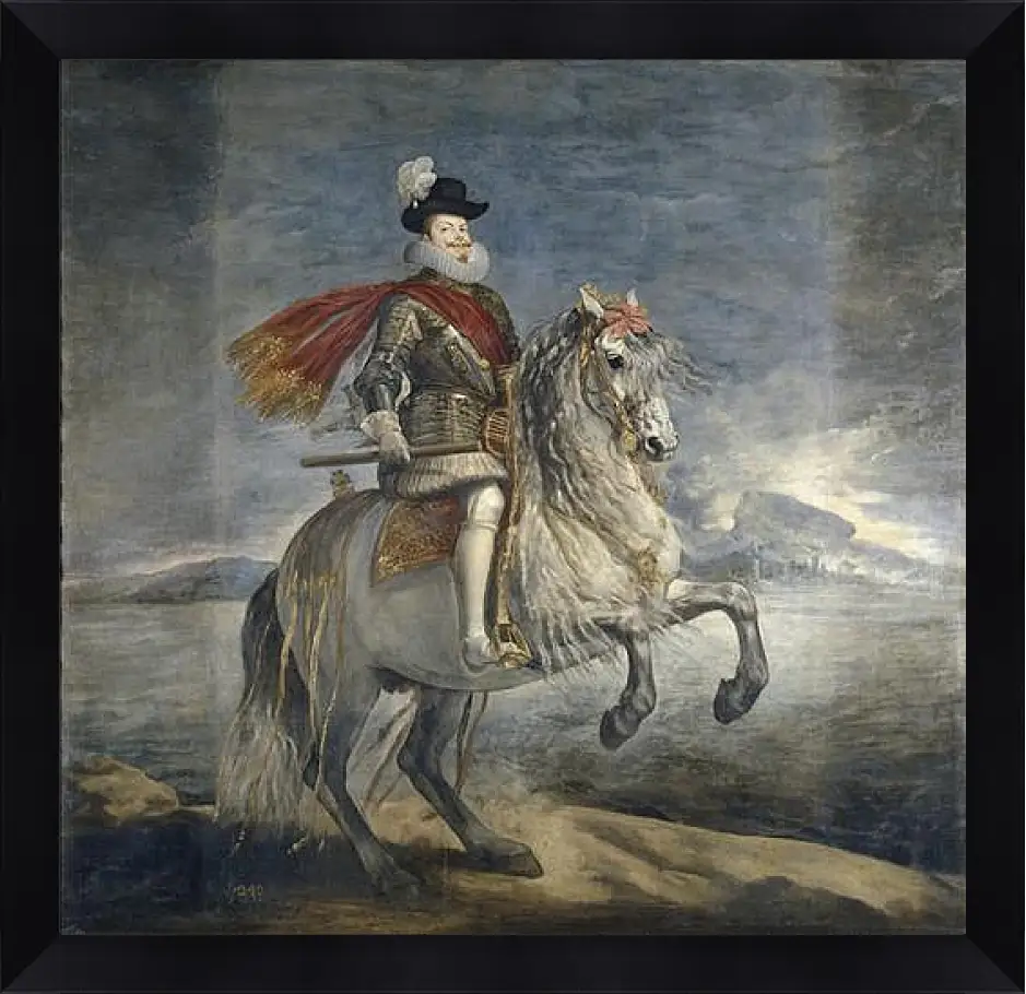 Картина в раме - Felipe III on Horseback. Диего Веласкес