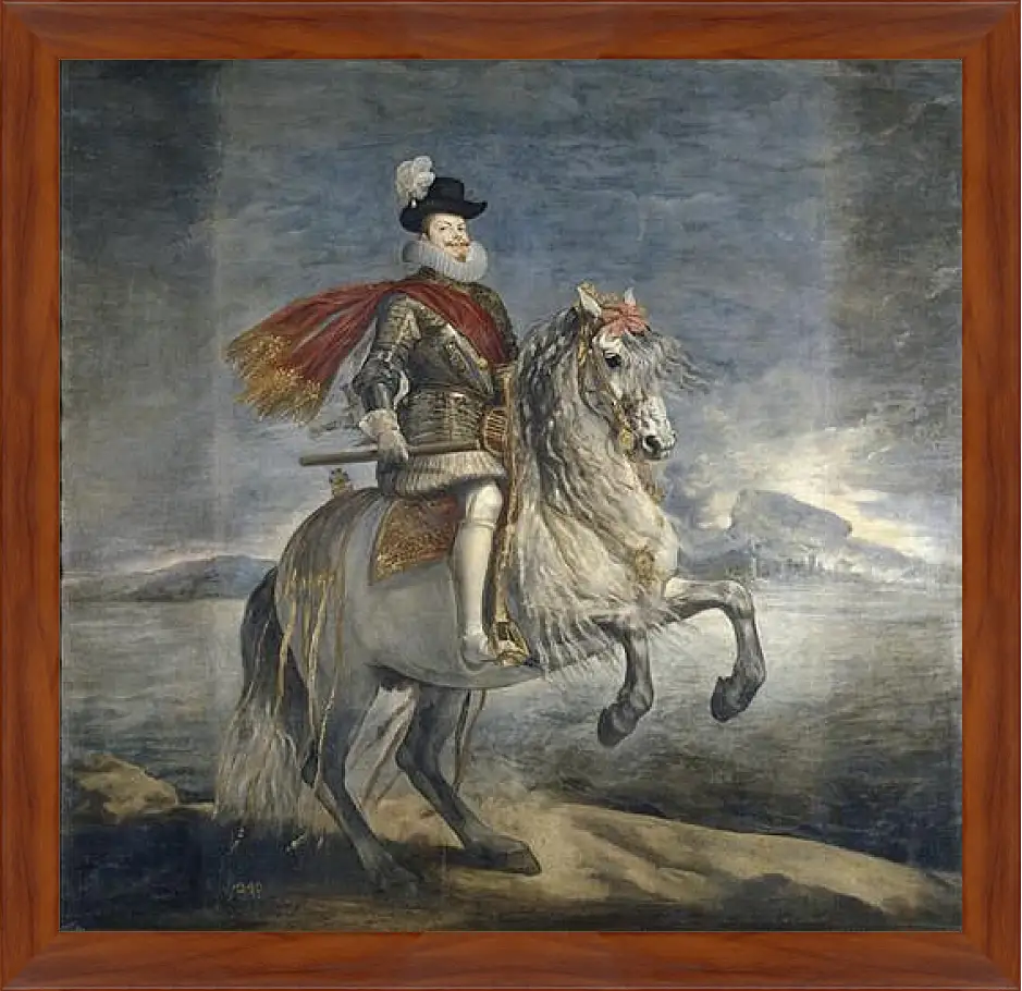 Картина в раме - Felipe III on Horseback. Диего Веласкес