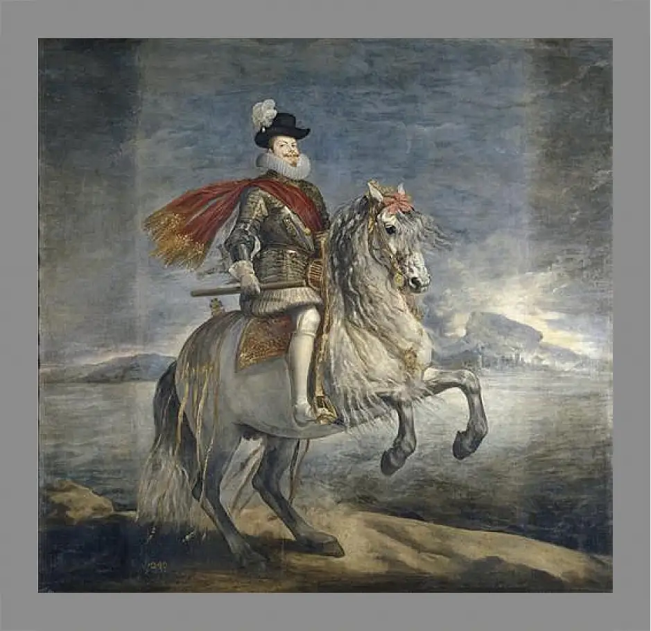 Картина в раме - Felipe III on Horseback. Диего Веласкес