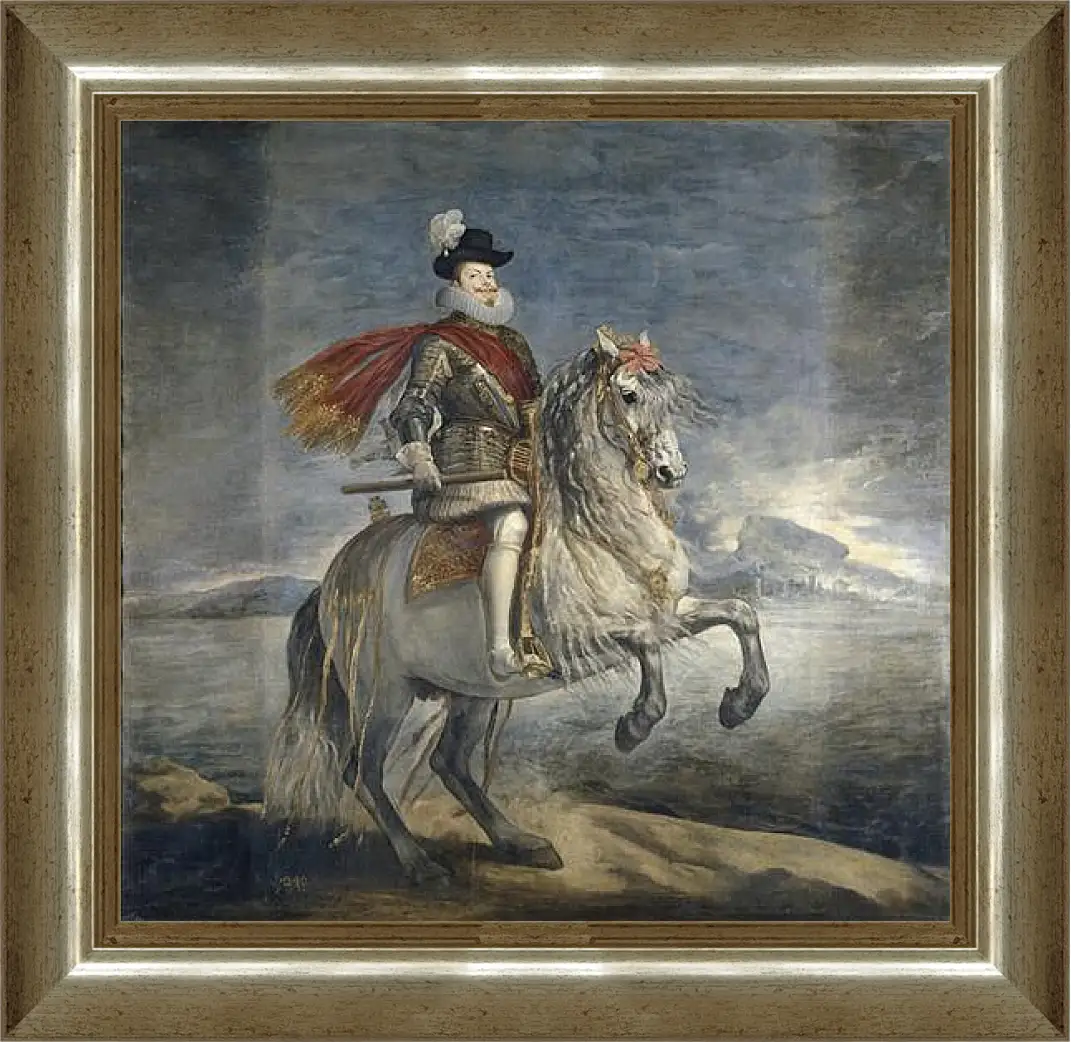 Картина в раме - Felipe III on Horseback. Диего Веласкес