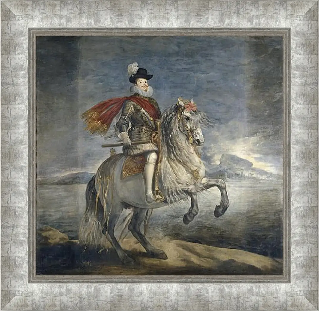 Картина в раме - Felipe III on Horseback. Диего Веласкес