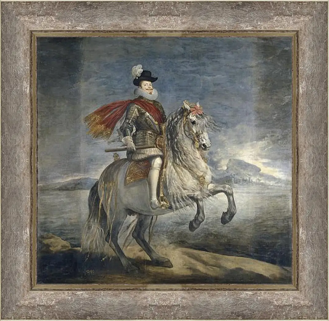 Картина в раме - Felipe III on Horseback. Диего Веласкес