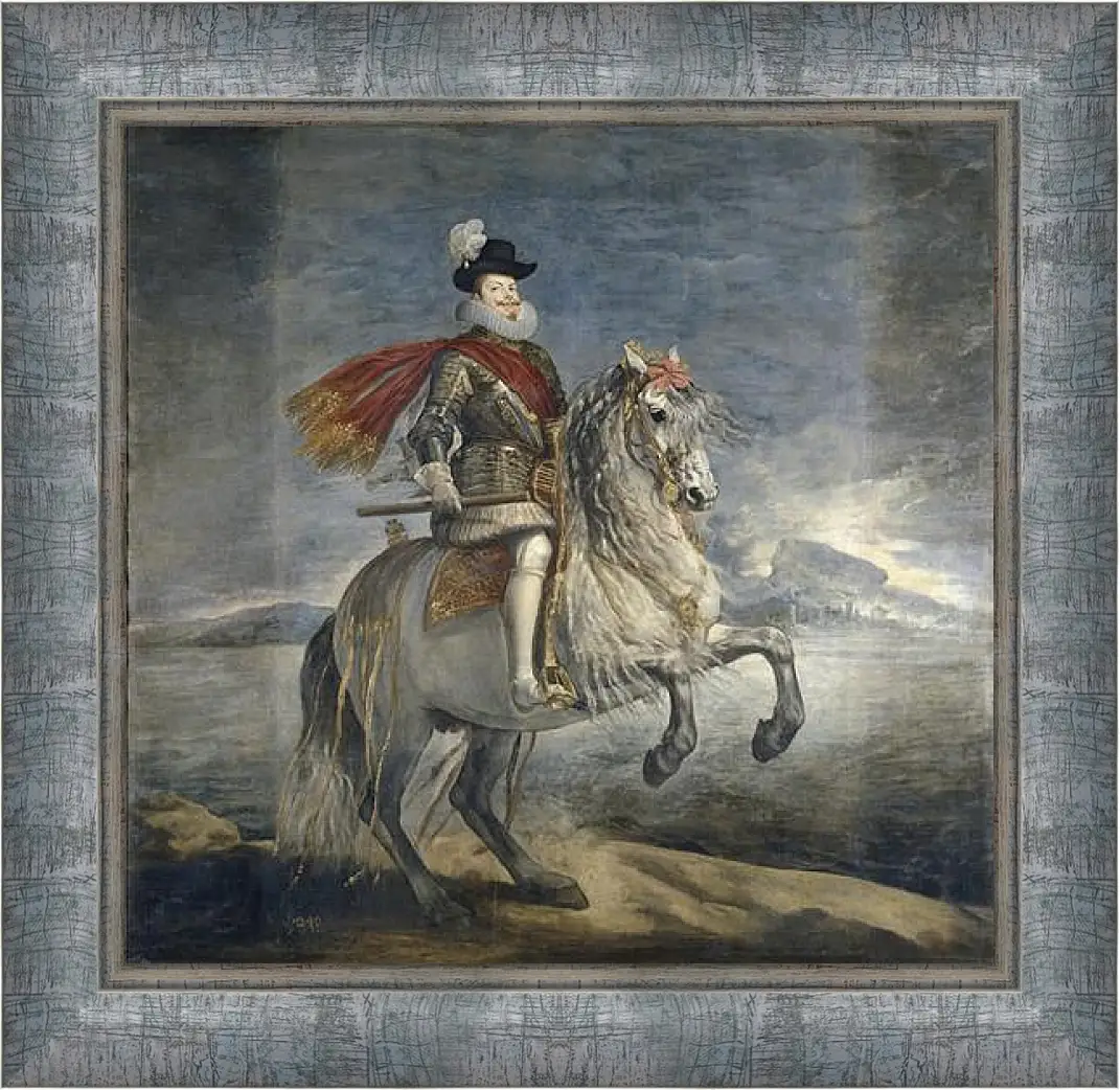 Картина в раме - Felipe III on Horseback. Диего Веласкес