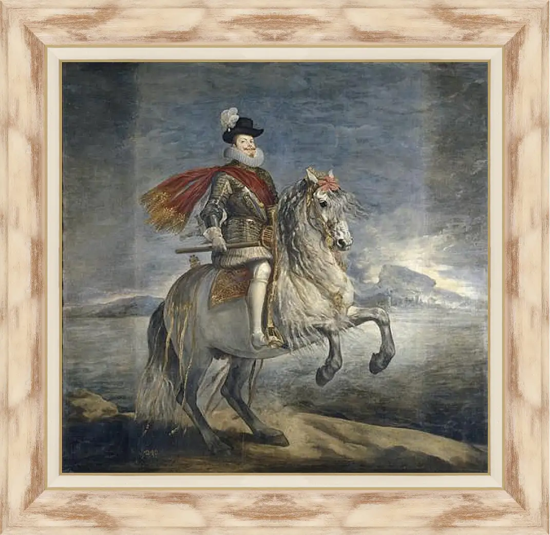 Картина в раме - Felipe III on Horseback. Диего Веласкес