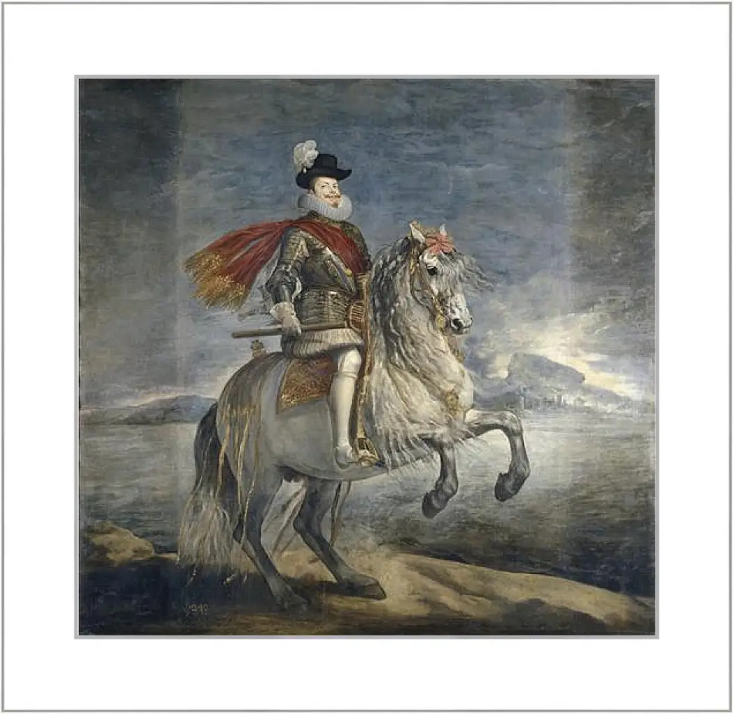 Картина в раме - Felipe III on Horseback. Диего Веласкес