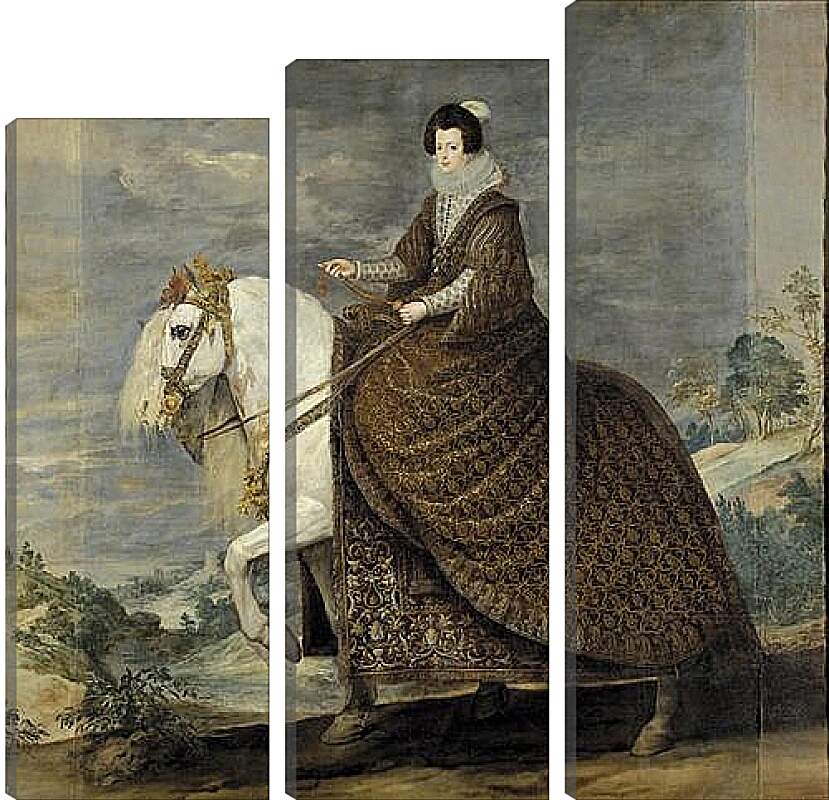 Модульная картина - Queen Isabel de Bourbon wife of Felipe IV on Horseback. Диего Веласкес