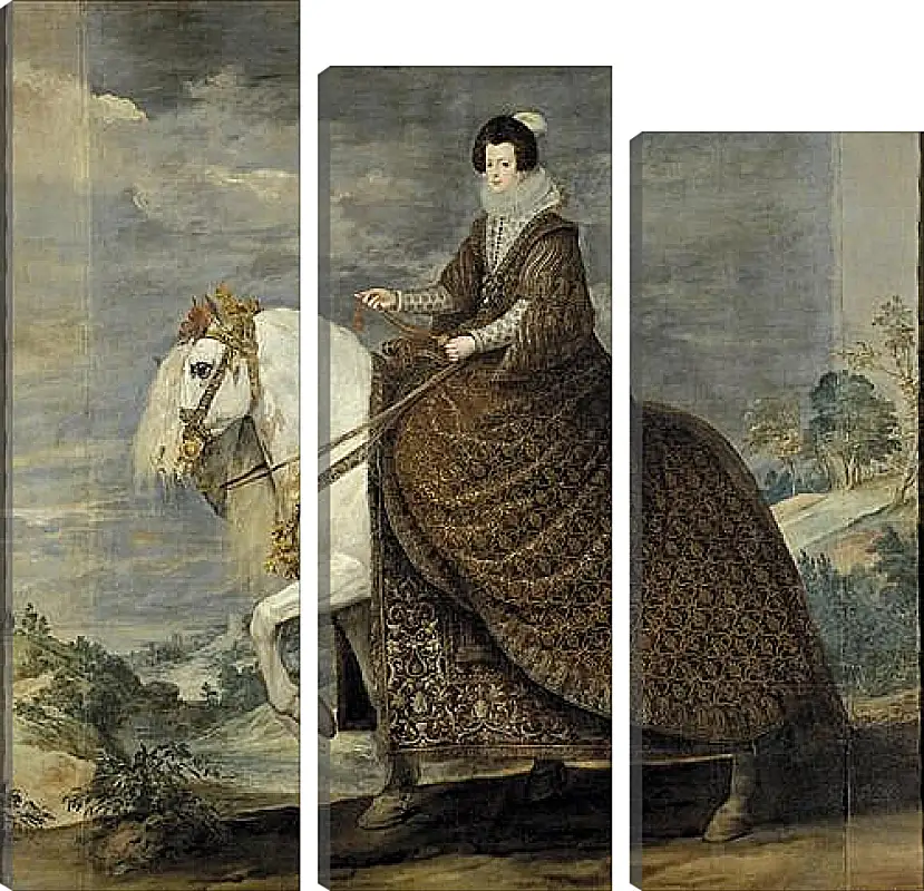 Модульная картина - Queen Isabel de Bourbon wife of Felipe IV on Horseback. Диего Веласкес