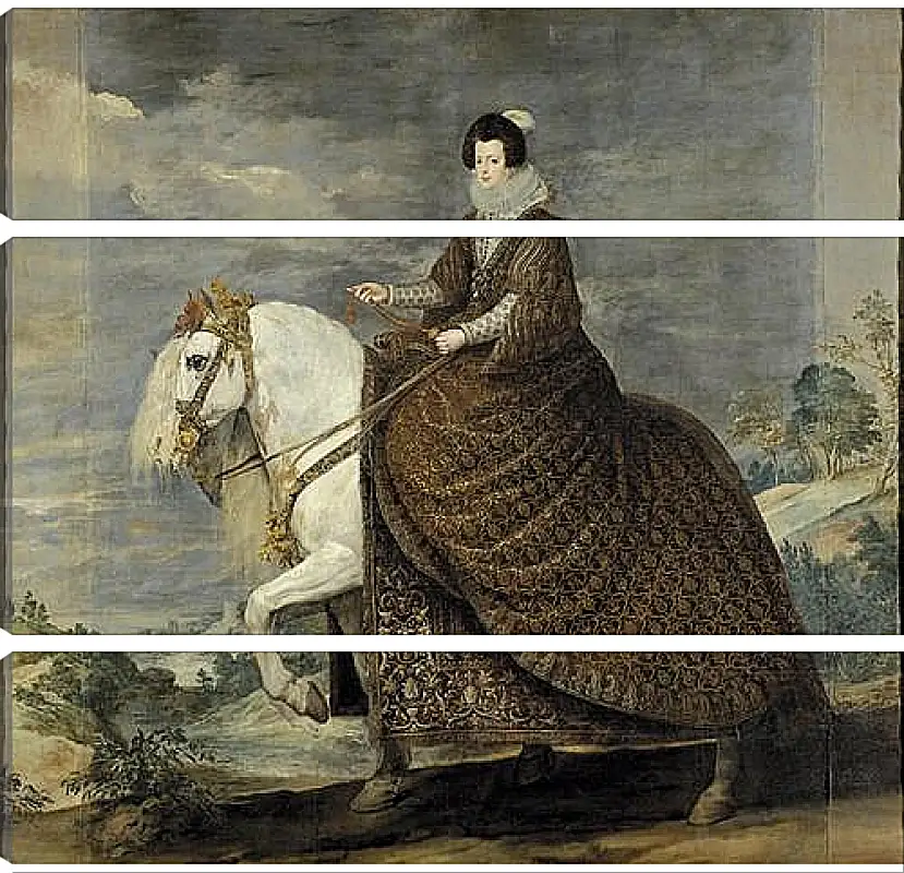 Модульная картина - Queen Isabel de Bourbon wife of Felipe IV on Horseback. Диего Веласкес