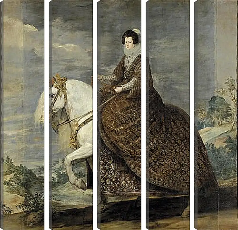 Модульная картина - Queen Isabel de Bourbon wife of Felipe IV on Horseback. Диего Веласкес