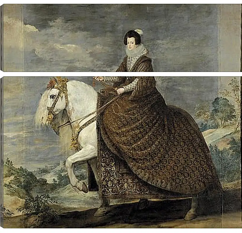 Модульная картина - Queen Isabel de Bourbon wife of Felipe IV on Horseback. Диего Веласкес