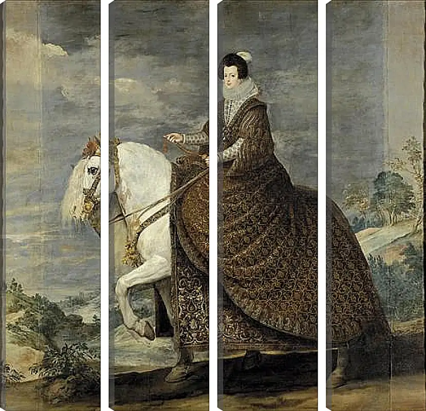 Модульная картина - Queen Isabel de Bourbon wife of Felipe IV on Horseback. Диего Веласкес