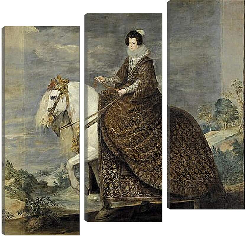 Модульная картина - Queen Isabel de Bourbon wife of Felipe IV on Horseback. Диего Веласкес