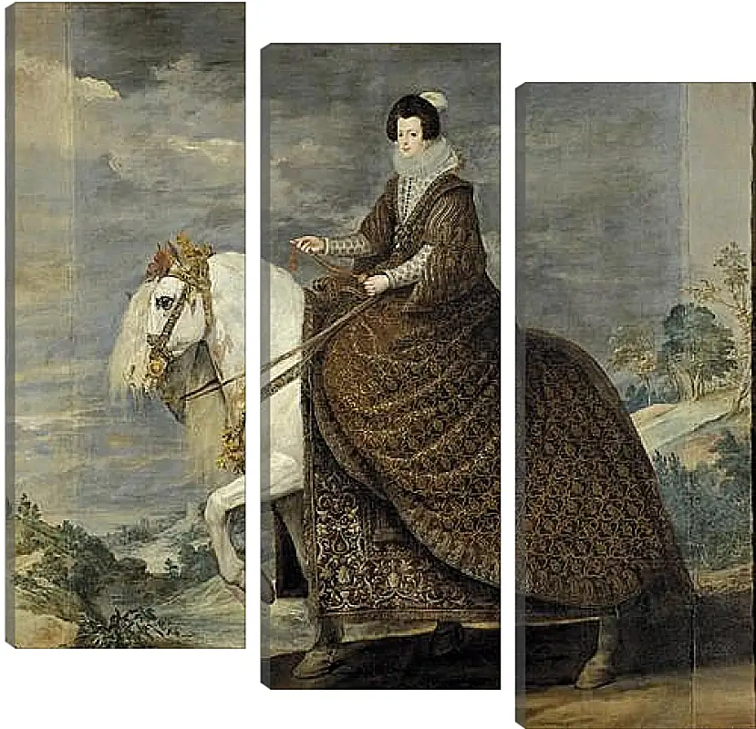 Модульная картина - Queen Isabel de Bourbon wife of Felipe IV on Horseback. Диего Веласкес