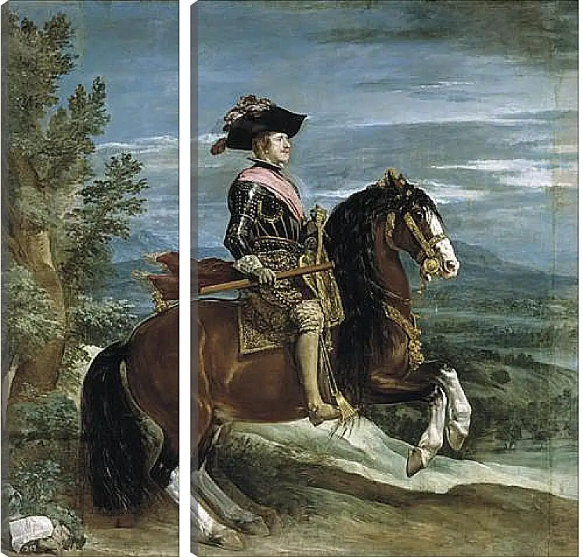 Модульная картина - Felipe IV on Horseback. Диего Веласкес