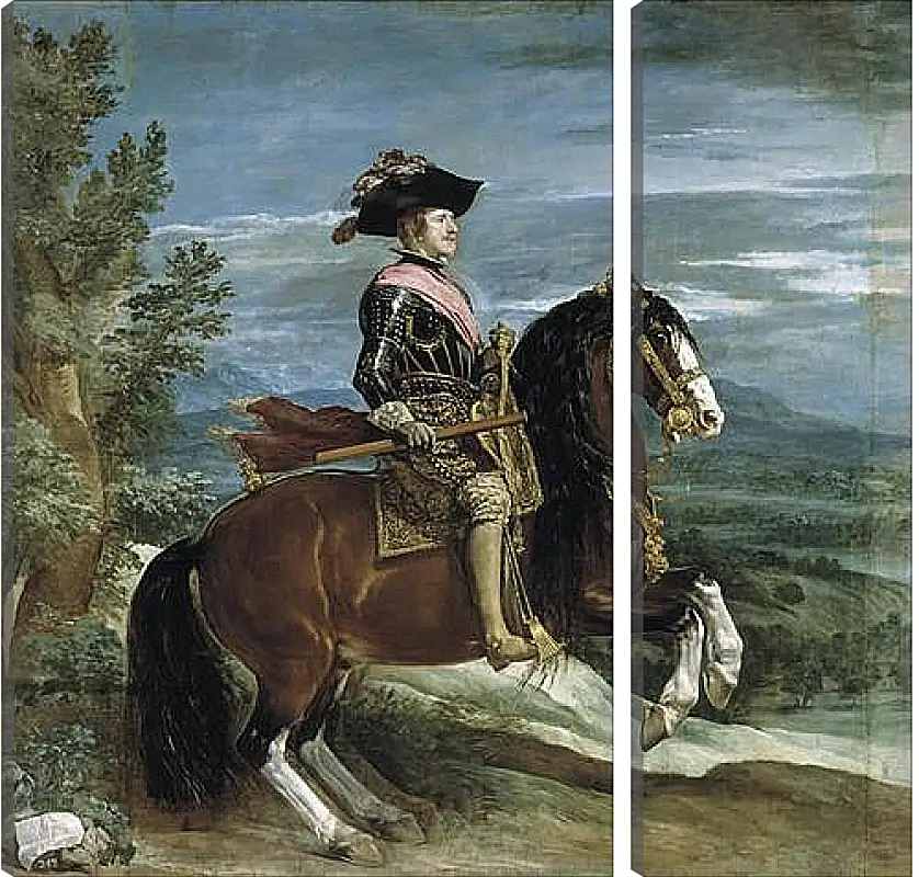 Модульная картина - Felipe IV on Horseback. Диего Веласкес