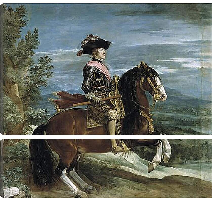 Модульная картина - Felipe IV on Horseback. Диего Веласкес