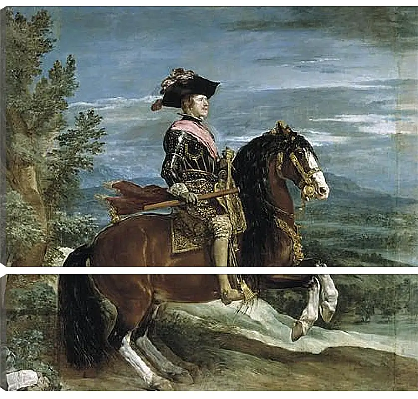 Модульная картина - Felipe IV on Horseback. Диего Веласкес