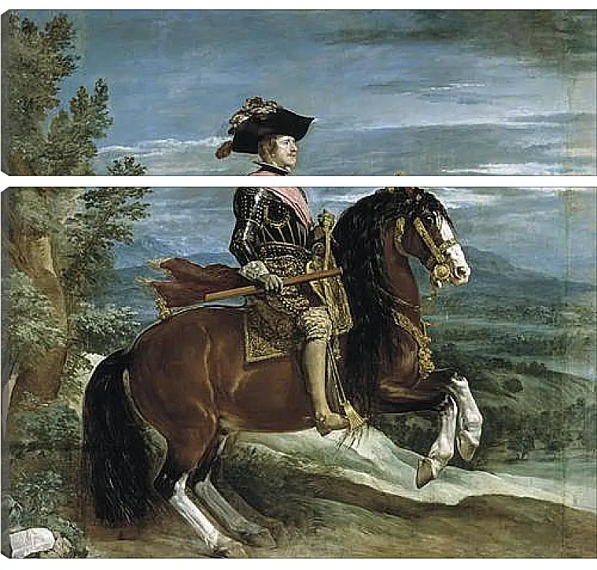 Модульная картина - Felipe IV on Horseback. Диего Веласкес