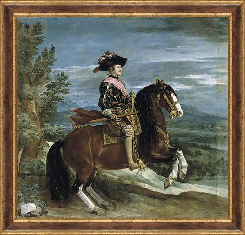 Картина в раме - Felipe IV on Horseback. Диего Веласкес
