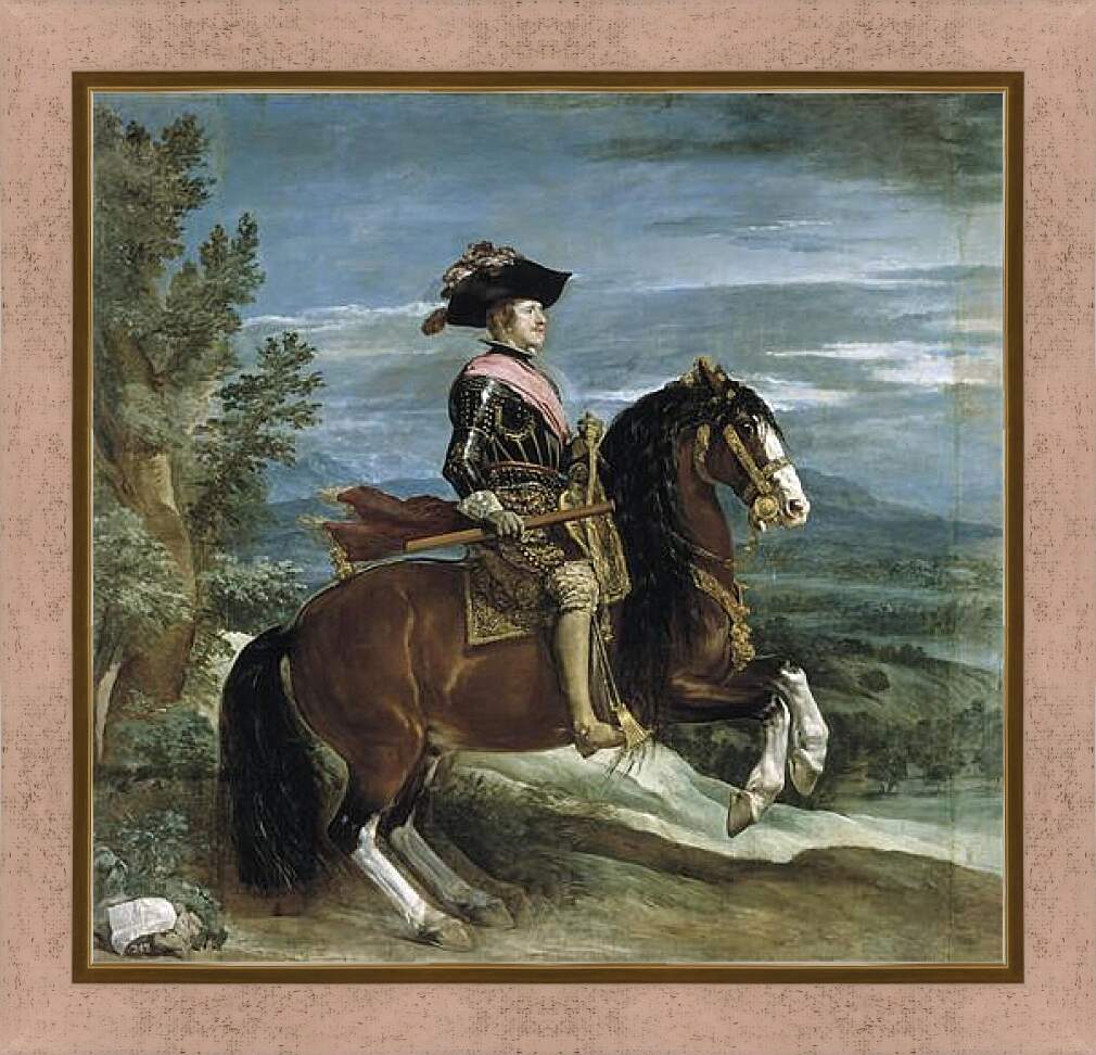 Картина в раме - Felipe IV on Horseback. Диего Веласкес