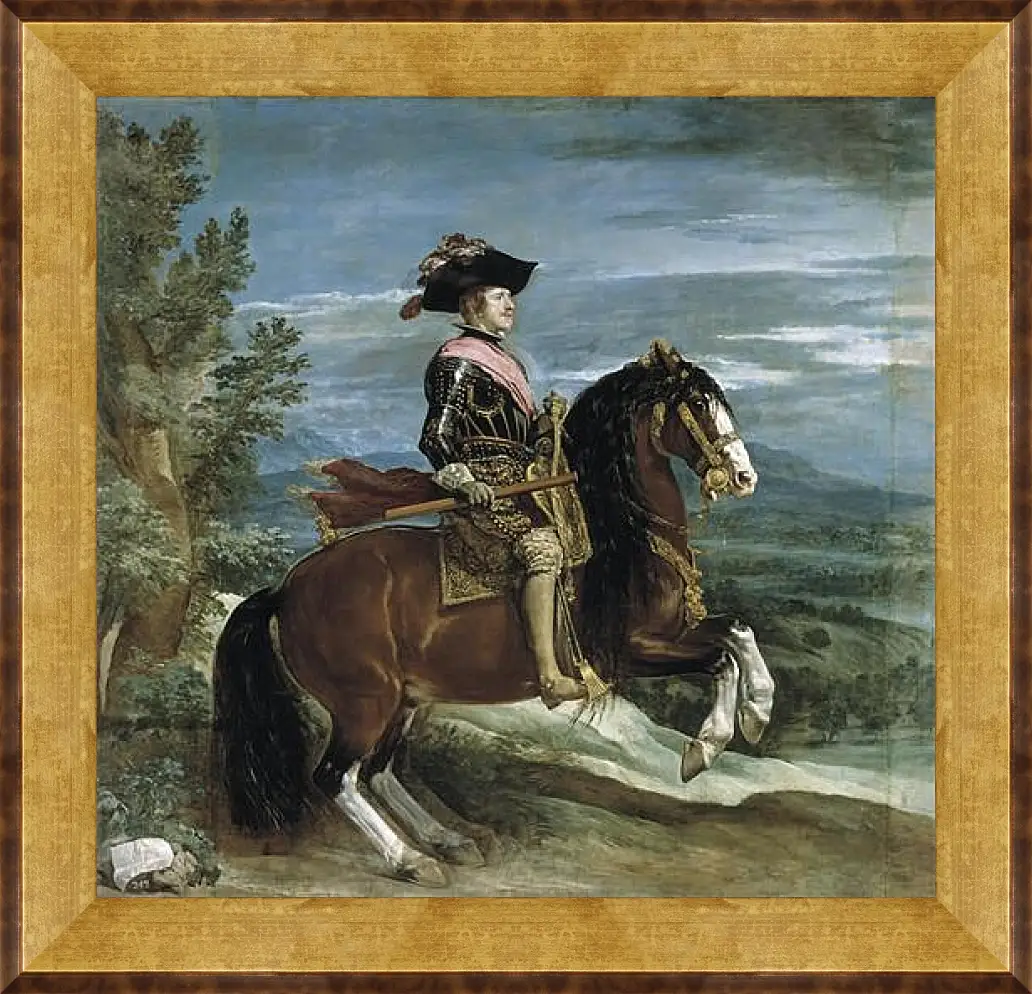 Картина в раме - Felipe IV on Horseback. Диего Веласкес